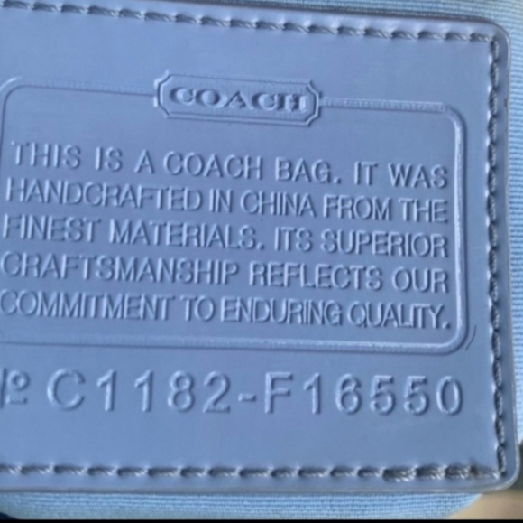 COACH Sky Blue Messenger Signature 'C' Design Crossbody Bag No. C1182-F16550 - Picture 3 of 7